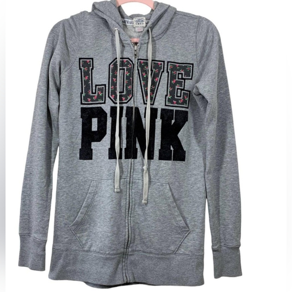 NWOT Victoria's Secret PINK Women's Grey and Black Sweatshirt
